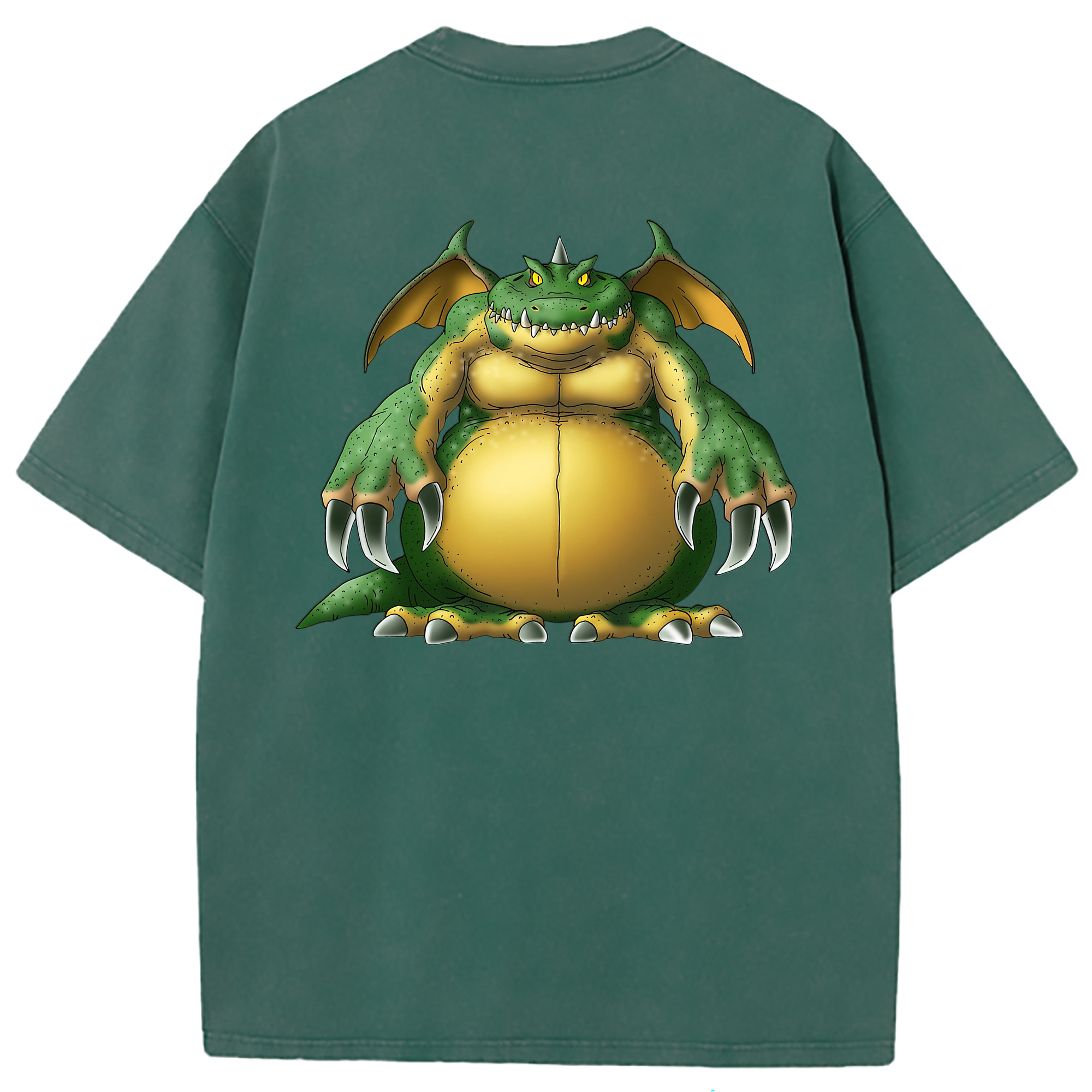 （画像用） ドラゴンクエスト Doragon Kuesuto Dragon Quest 綿100% ヴィンテージ風 半袖Tシャツ（背面プリント）